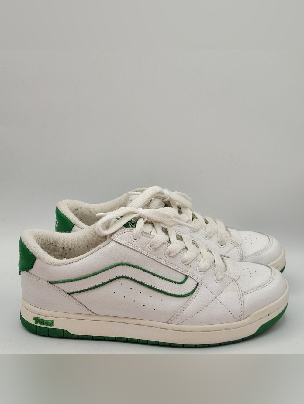 Vans Hylan Sneakers Size 9 ~ White And Green - Picture 5 of 16